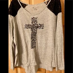 Lane Bryant Lace and Bling Long sleeve Knit